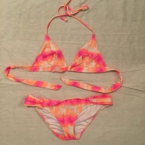 Victoria's Secret Pink and Orange Tie Dye Bikini