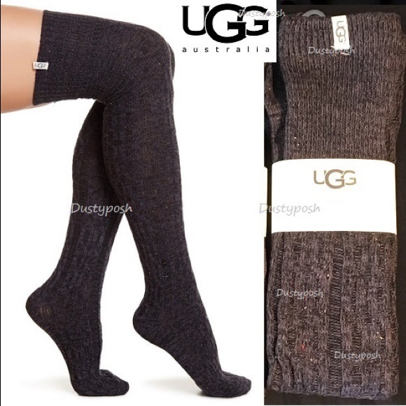3 UGG Over Knee Socks Cable Knit Thigh High Boot - Picture 2 of 6