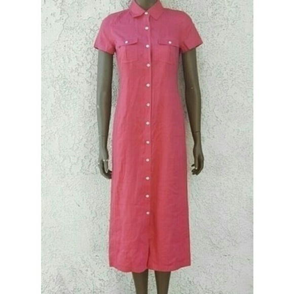 J.Crew Pink Button Down Shirt Dress - Picture 1 of 5