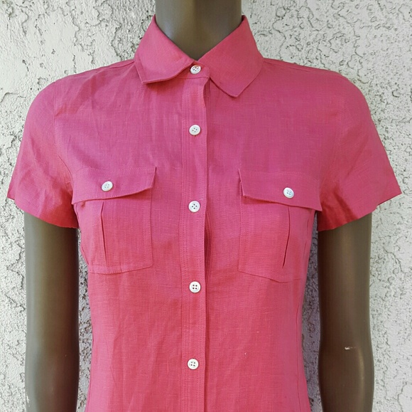 J.Crew Pink Button Down Shirt Dress - Picture 3 of 5