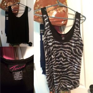 Torrid zebra print sequin tank top