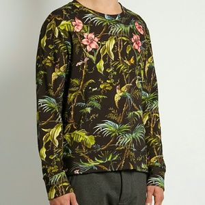 Gucci tropical print floral-appliqu? sweatshirt