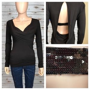 Brown BCBG Max Azria Top With Dipped Back