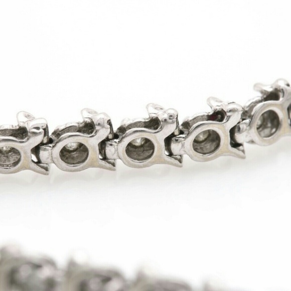 NATURAL DIAMOND & 10k white gold tennis bracelet - Picture 7 of 7