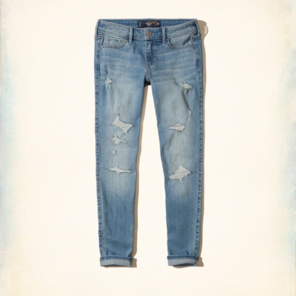 Low-Rise Crop Super Skinny Jeans
