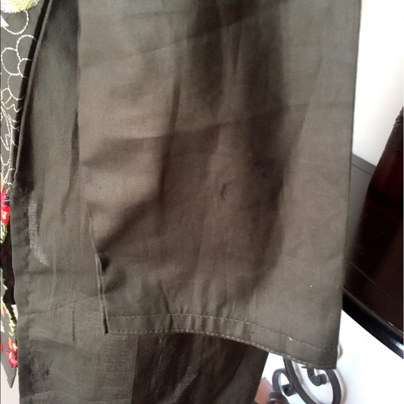 Black Embroidered Cotton Tunic Top Blouse - Picture 6 of 6