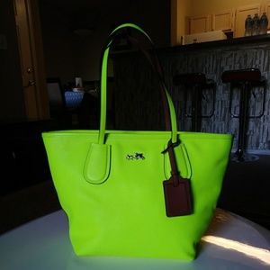 Coach yellow neon tote