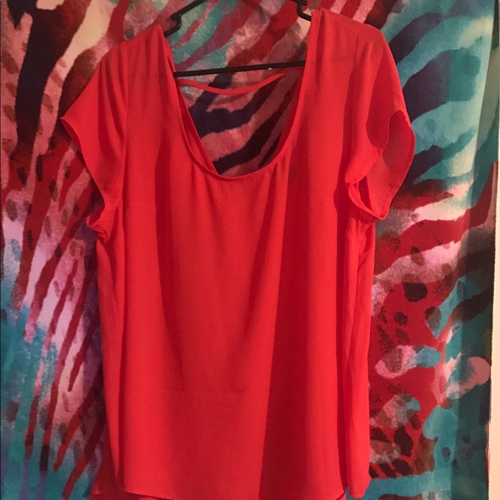 Red chiffon tunic