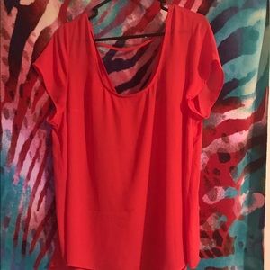 Red chiffon tunic