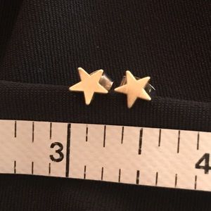 Matte Gold Tone Star Stud Post Earrings Pair