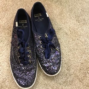 Navy glitter keds kate spade