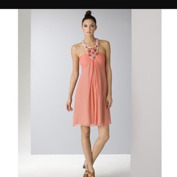 Catherine Malandrino Dresses & Skirts - Catherine Malandrino Appliqué Beaded Halter Dress