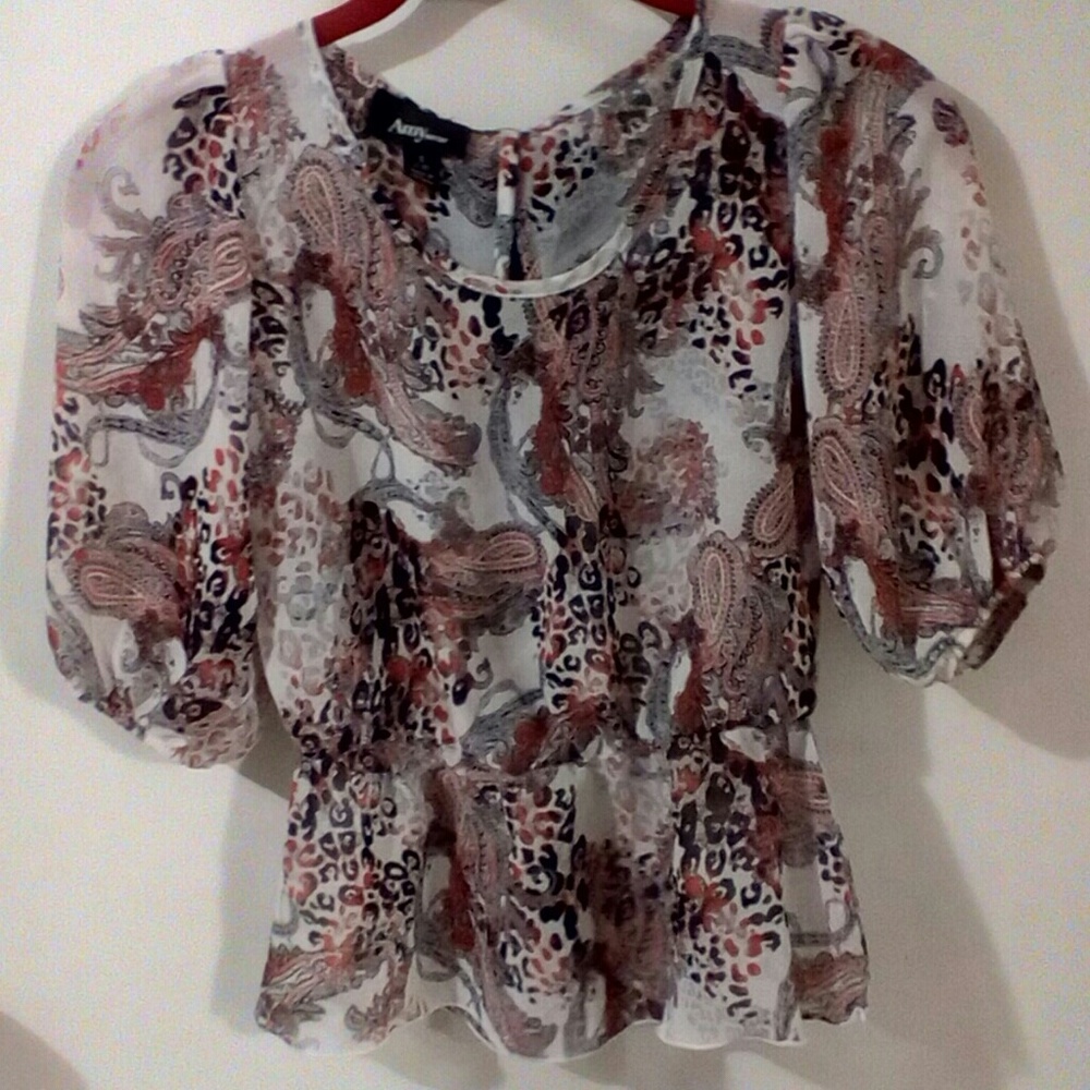 AMYwear Sheer Blouse with Open Back