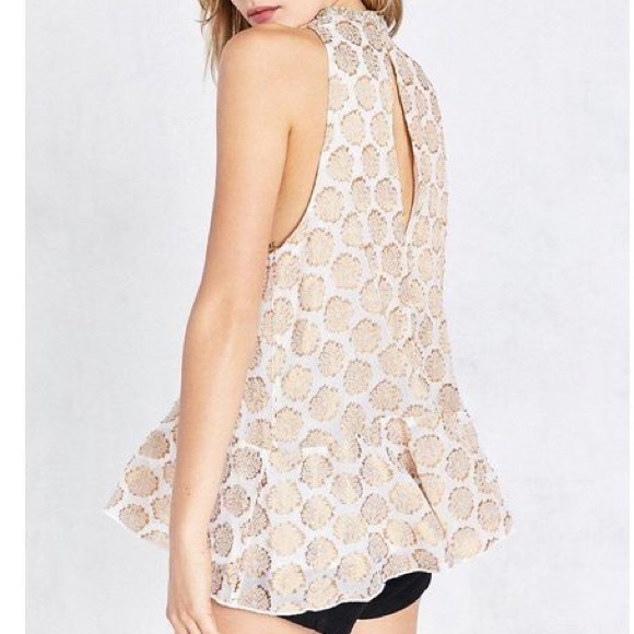 Urban outfitters beaded gold swing tank S/M - Picture 3 of 4