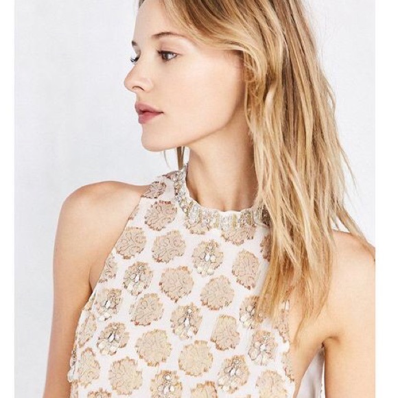 Urban outfitters beaded gold swing tank S/M - Picture 4 of 4