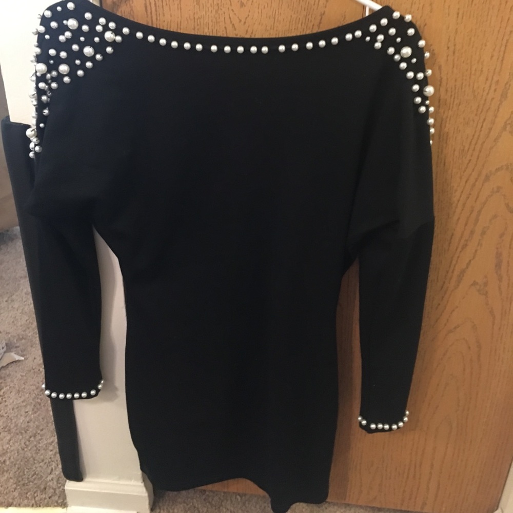 Little black beaded pearl dress