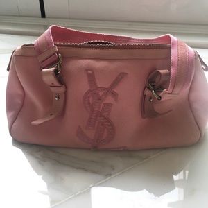 Pink Yves Saint Laurent purse with zipper