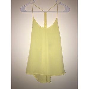 Yellow spaghetti strapped tank
