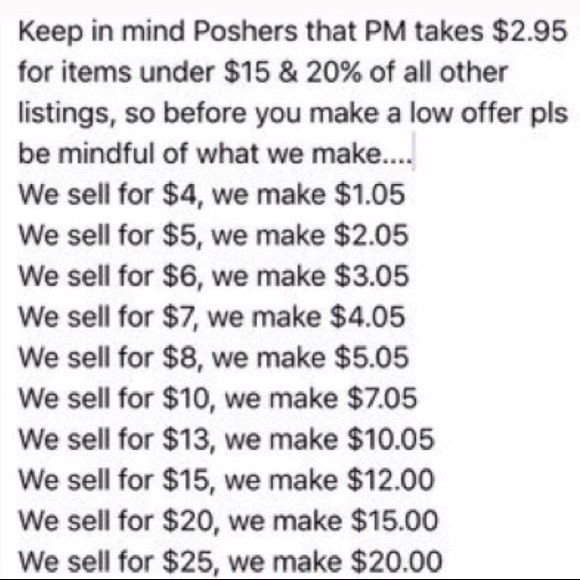 🌹🌷 POSHMARK FEES, AND MAKING OFFERS 🌷🌹❗️❗️❗️ - Picture 3 of 4