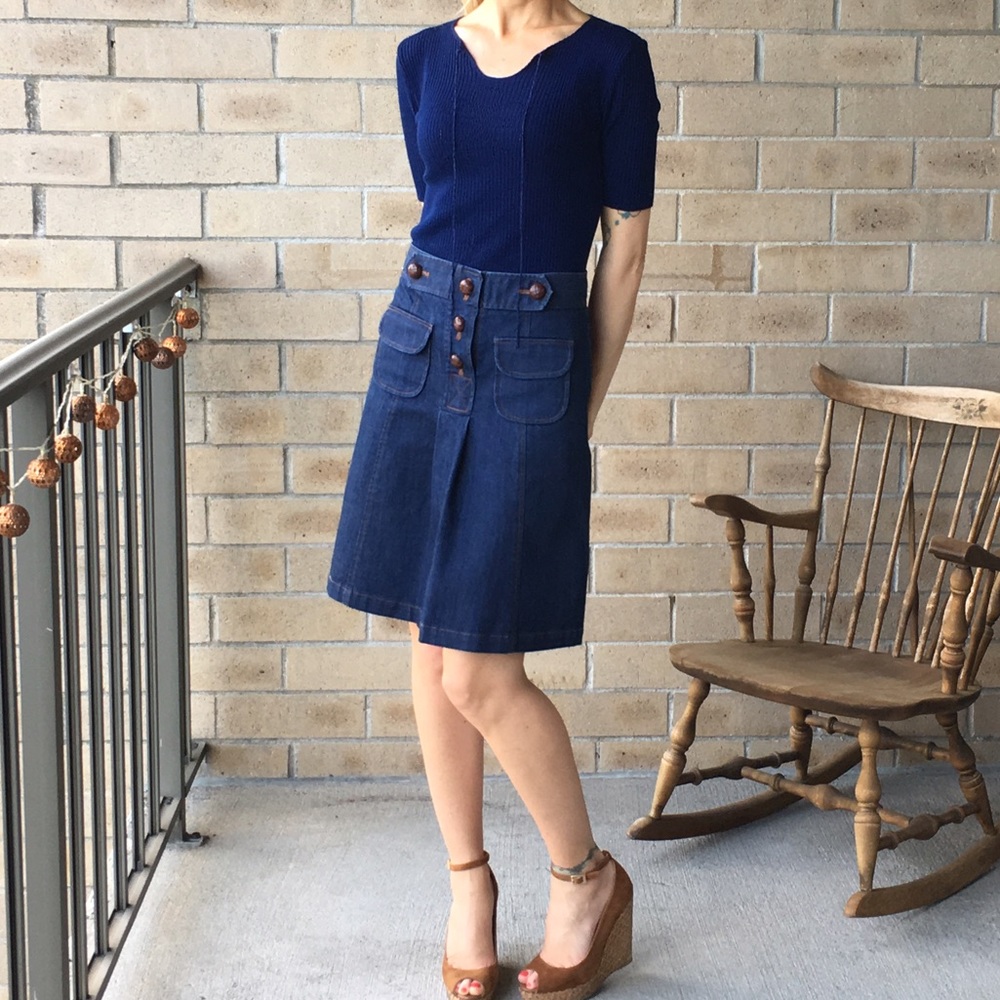 Retro-fabulous Tibi Stretch Denim Skirt 4