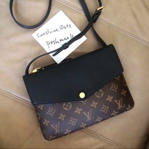 Louis Vuitton Twice Clutch Noir Monogram Twinset