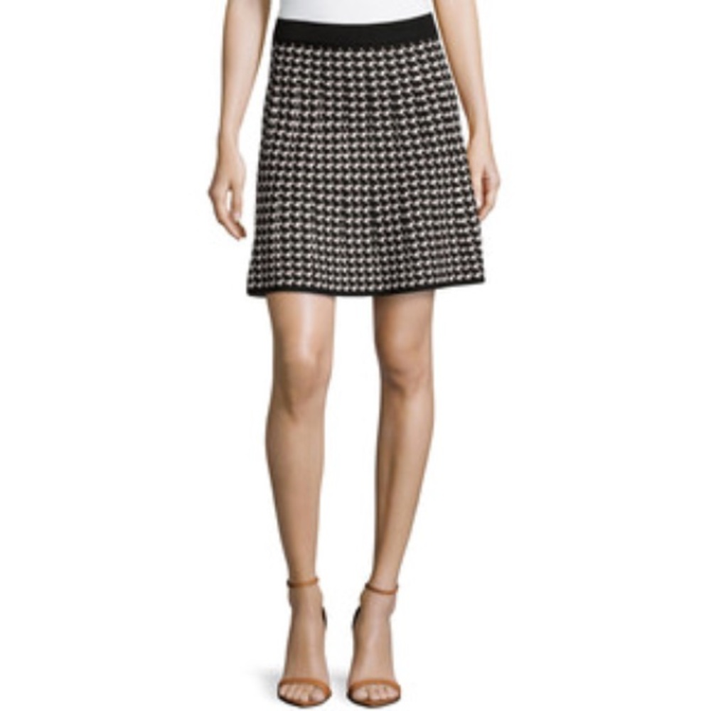 Max Studio houndstooth Knit circle skirt