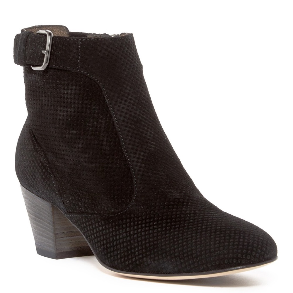 Aquatalia perforated black suede ankle bootie - Picture 2 of 7