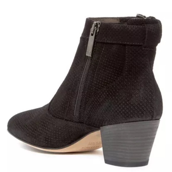 Aquatalia perforated black suede ankle bootie - Picture 3 of 7