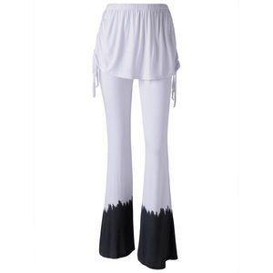 Tie-Die Flared Pants with Tie-Up Skirt