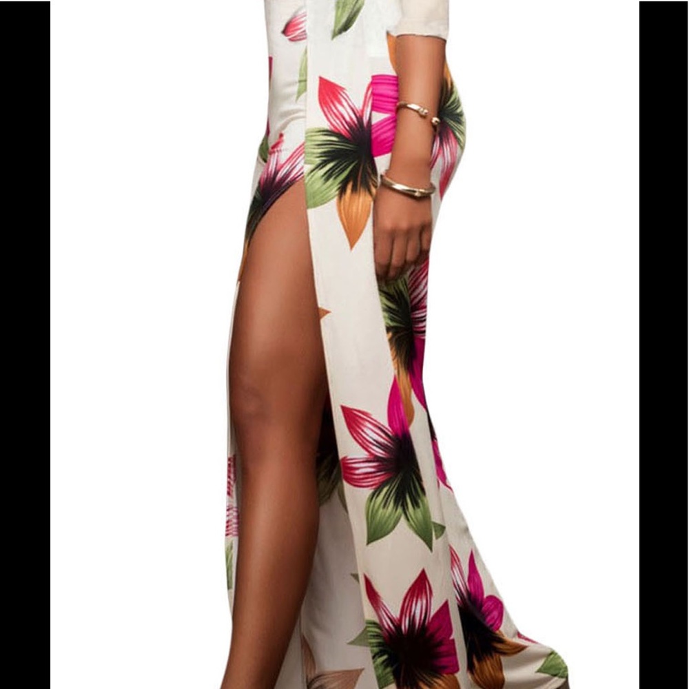 Floral Split Print Pants