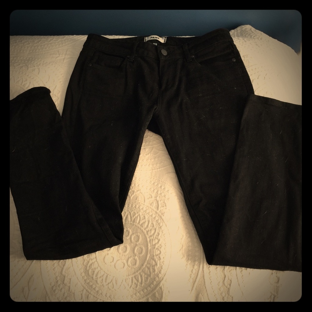 Paige Skyline Ankle Peg Black Jeans