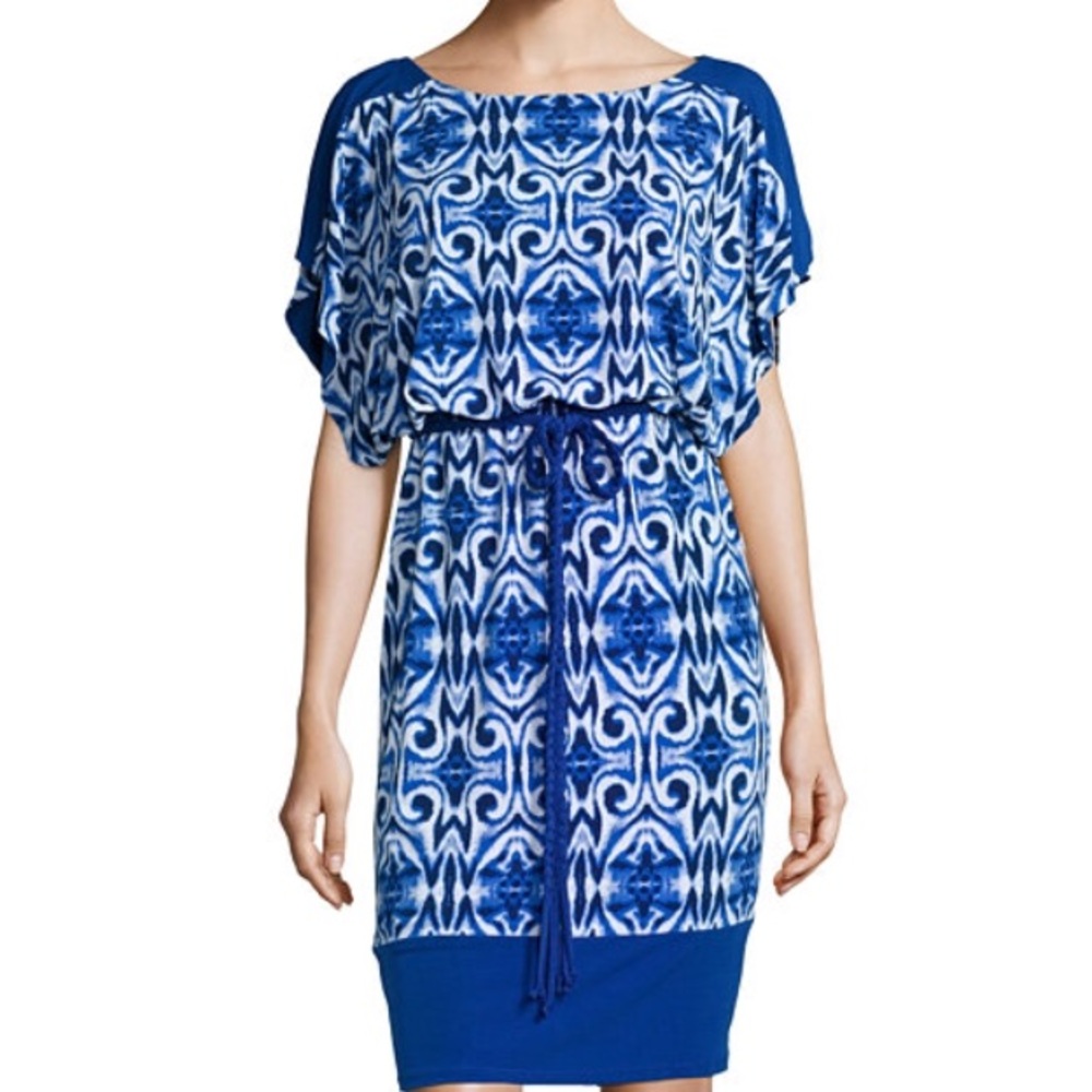 Short Sleeve Blouson Dress