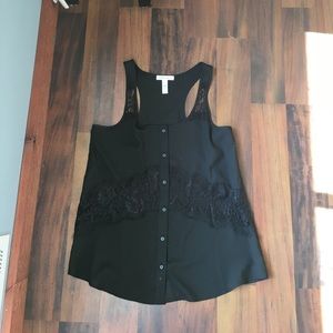 Black tank with lace detail