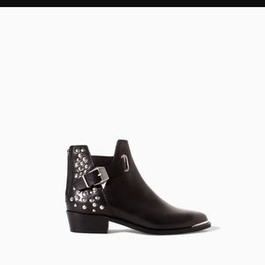 Zara Black Studded Western Boots