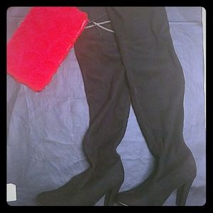Black thigh high boots