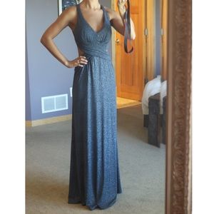 Gray sparkly backless formal gown from JUMP