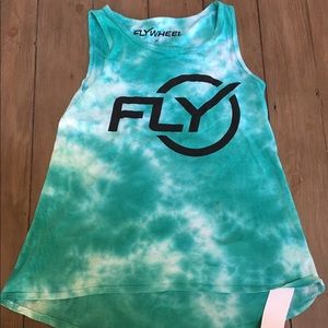 NWT Flywheel Sports Tie Dye Tank Green and Blue M