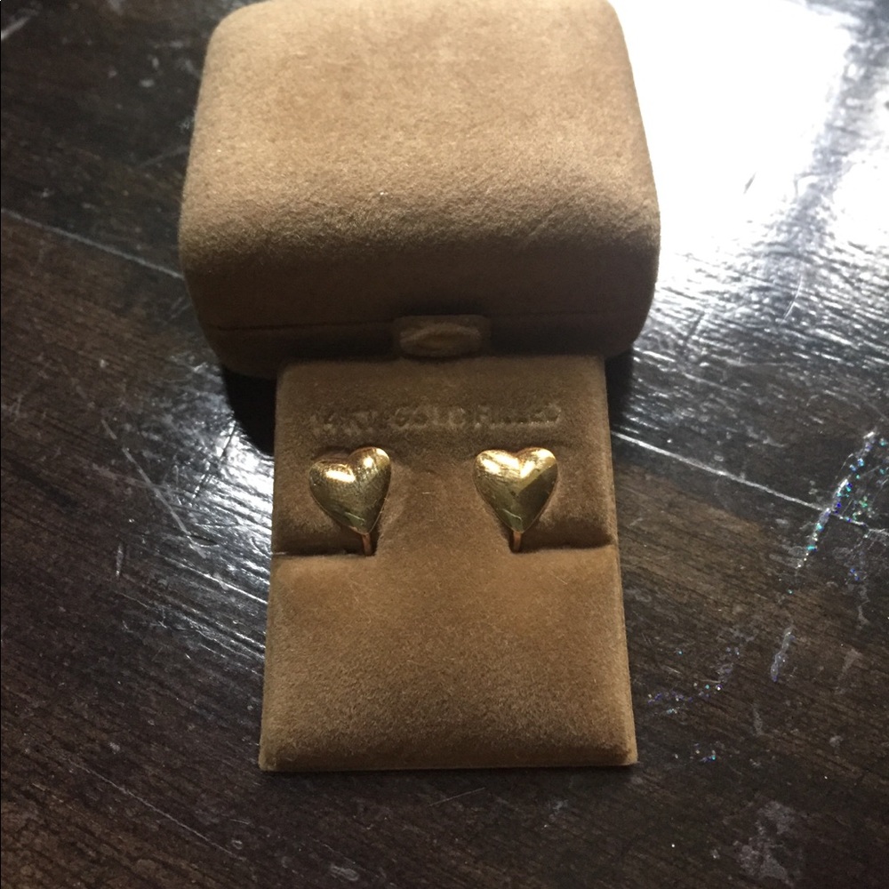 Heart Shaped Gold Clip-On Earrings