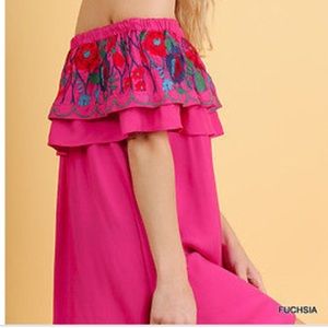 Pink off the shoulder dress