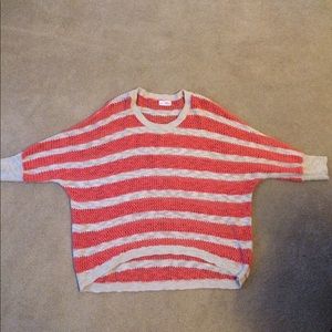 Beautiful coral and cream sweater