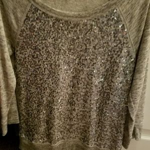 Sequin 3/4 length sleeve shirt