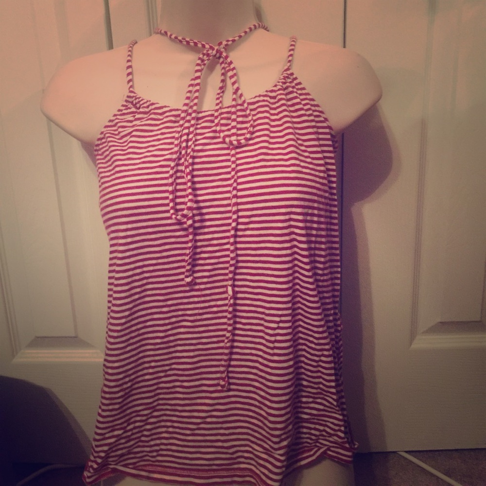 Red and white stripped tank top