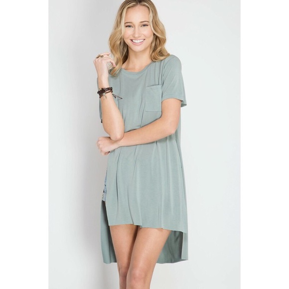 Gotta Have It Hi-Low Slit Top - Slate - Picture 2 of 6