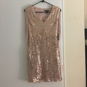 Sequined rose gold bodycon dress