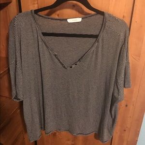 Black striped crop top