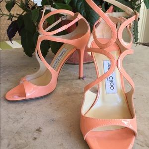 Jimmy Choo Lang 100 Strappy Patent Leather Sandal