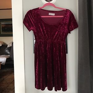 american apparel velvet tunic dress