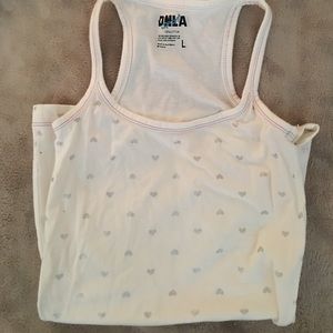DNLA TANK TOP WITH SILVER HEARTS ON THEM SIZE LRG
