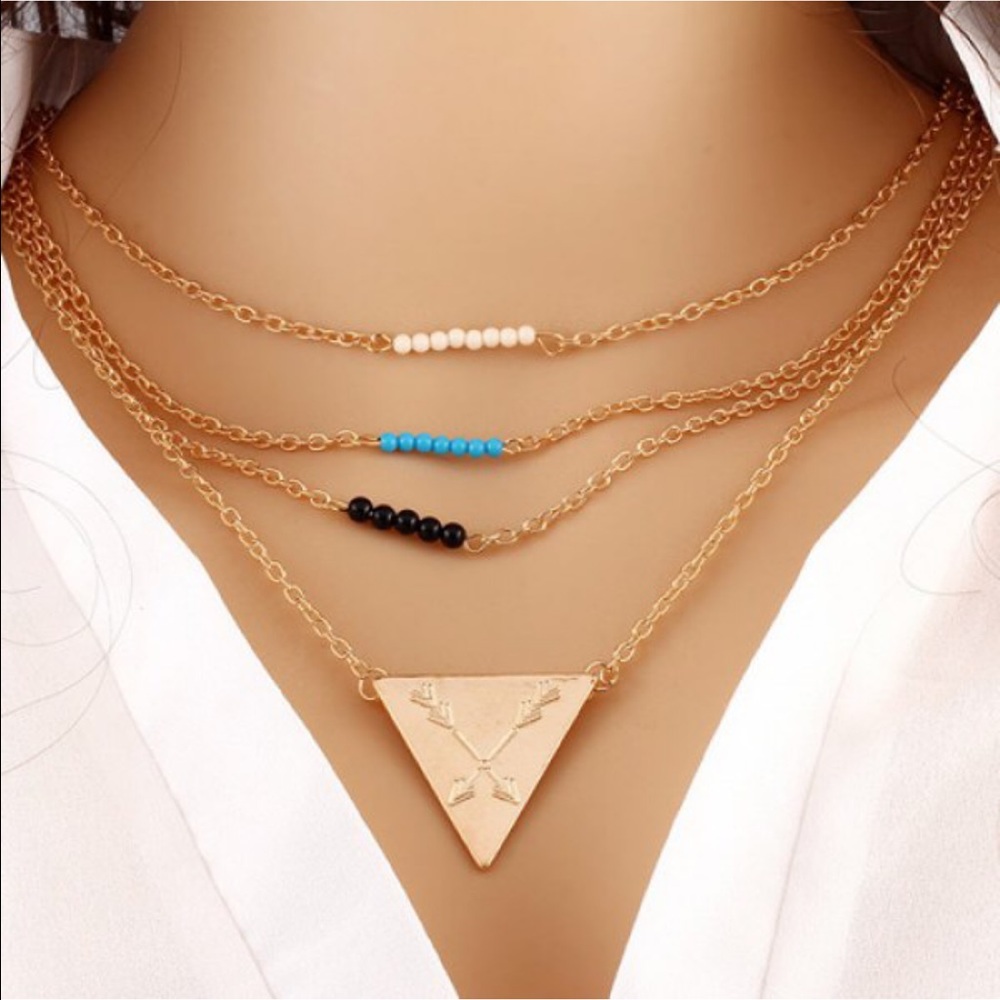 Layered necklace with beaded accents