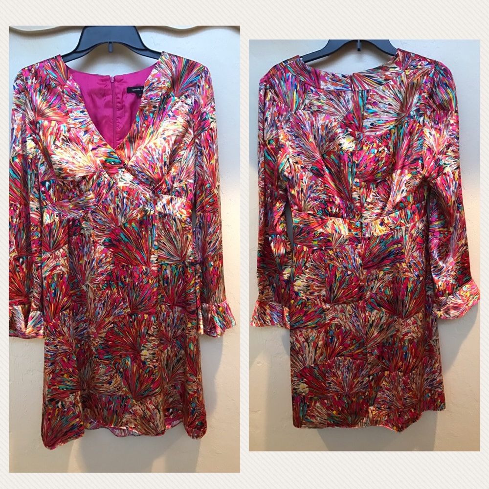 [Nanette Lepore] Silk 60's Style Dress Bell Cuffs